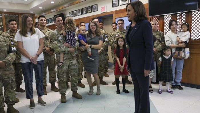 哈里斯曾到访板门店非军事区。 哈里斯曾到访板门店非军事区。