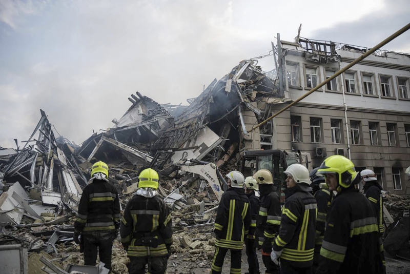 在敖德萨多座建筑物被炸毁