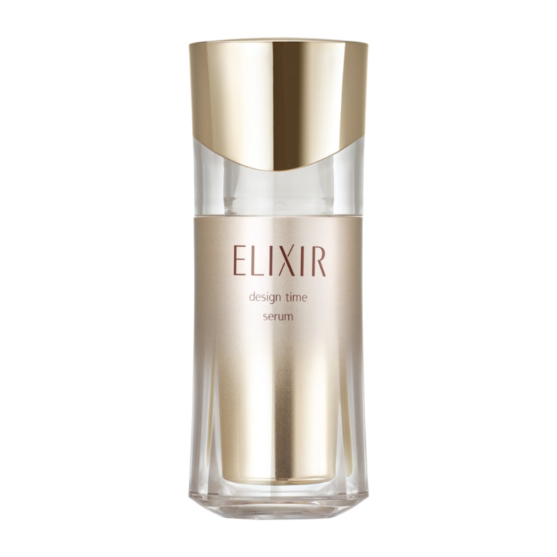 Elixir干细胞胶原再生紧致精华/$370的「弹力胶原Fill up Complex」独家成分，糅合鸢尾根萃取精华、矢车菊萃取精华、甘油等成分，有助提升胶原蛋白密度。 水芥萃取精华BG、及维他命B8复合物，带来水嫩光感肌。