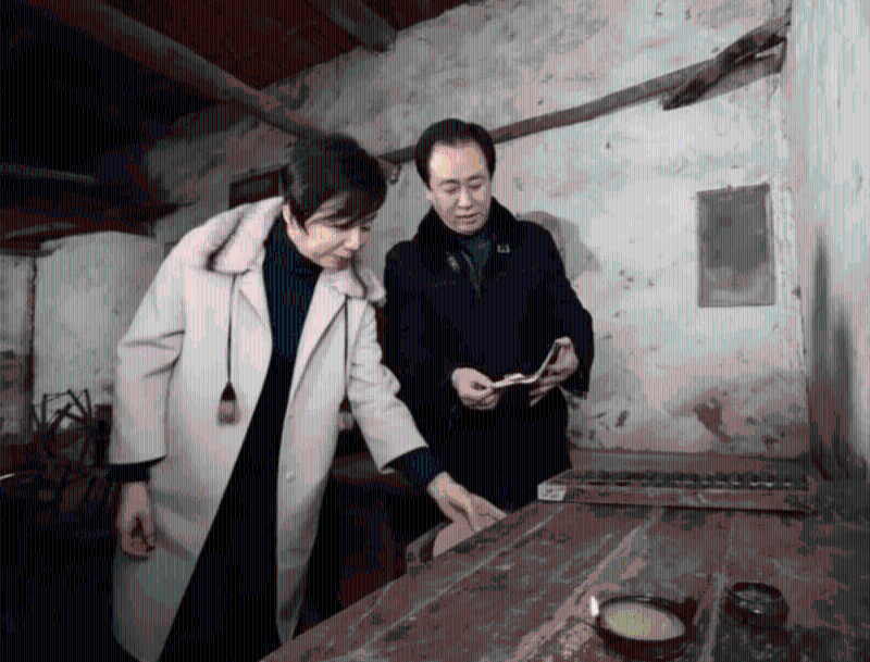 许家印妻子丁玉梅甚少现身公众面前，2018年二人高调回河南老家时，丁玉梅才首次公开露面