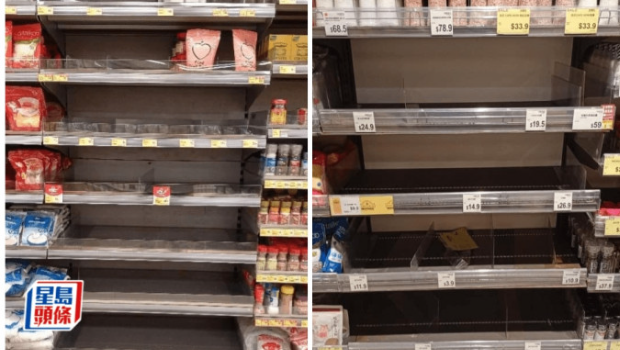 不同超巿食盐货架被抢购一空