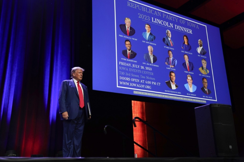 共和党总统候选人提名战首场辩论。美联社