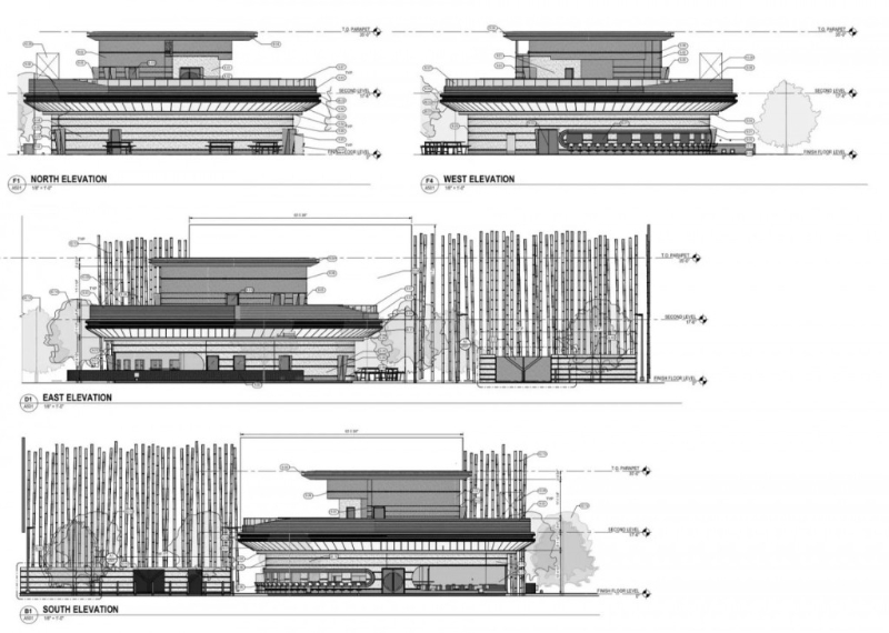 建筑图则中可见Tesla Diner是一幢2层高建筑物。