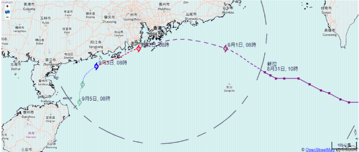 超强台风苏拉将在明天(9月1日)及后天最接近珠港口一带。