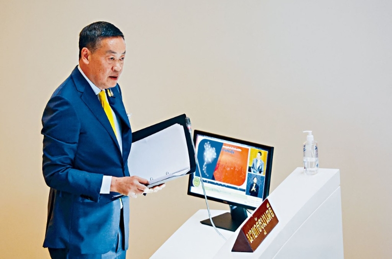 泰国总理赛塔周一在国会发表首份施政报告。 泰国总理赛塔周一在国会发表首份施政报告。