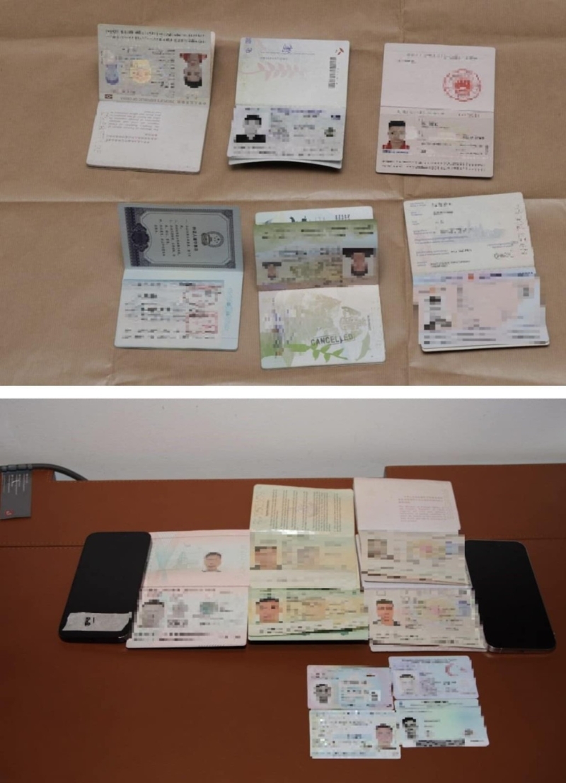 被捕疑犯中，部份人一人拥有多本护照。 新加坡警方Facebook
