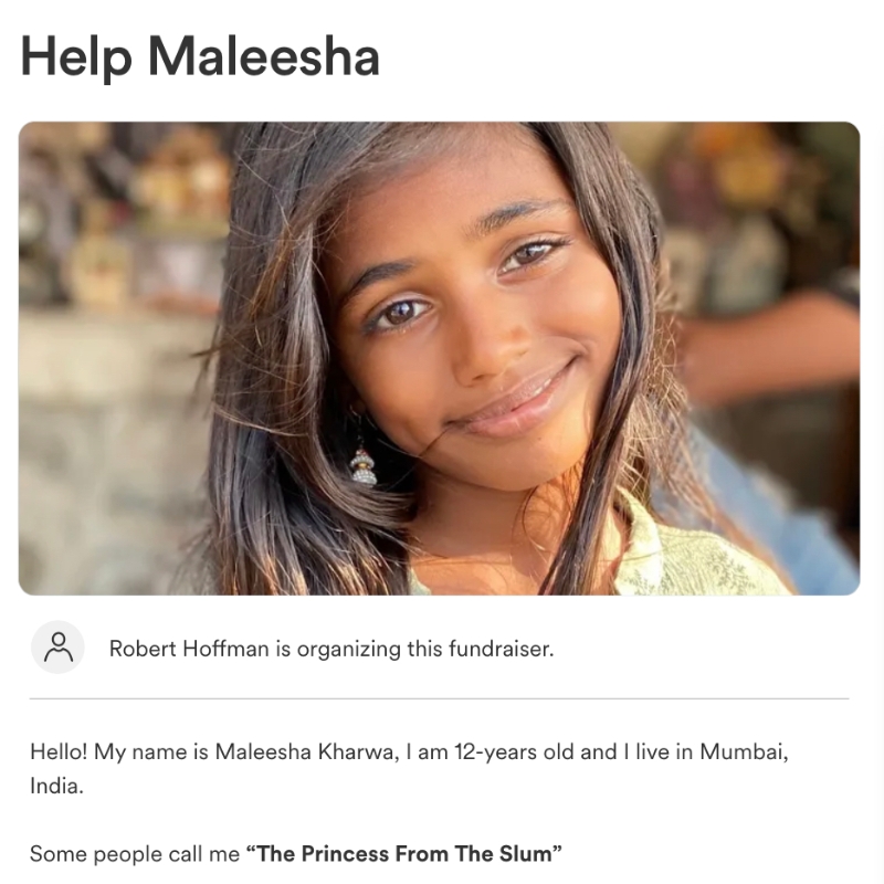 霍夫曼替马莱莎设Go Fund Me筹款及寻找机会。