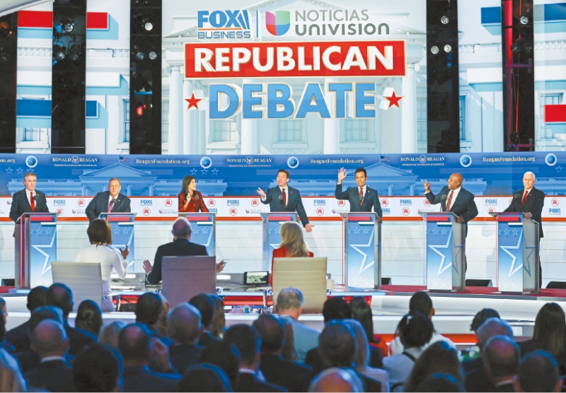 共和党初选7名参选人27日晚上进行第二场辩论，他们都有提到汽车工人罢工行动，以及批评拜登的经济政策无效。