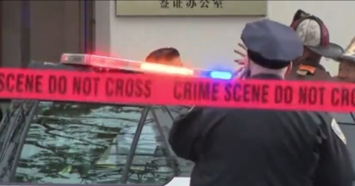 旧金山中领馆签证大厅外警消聚集调查