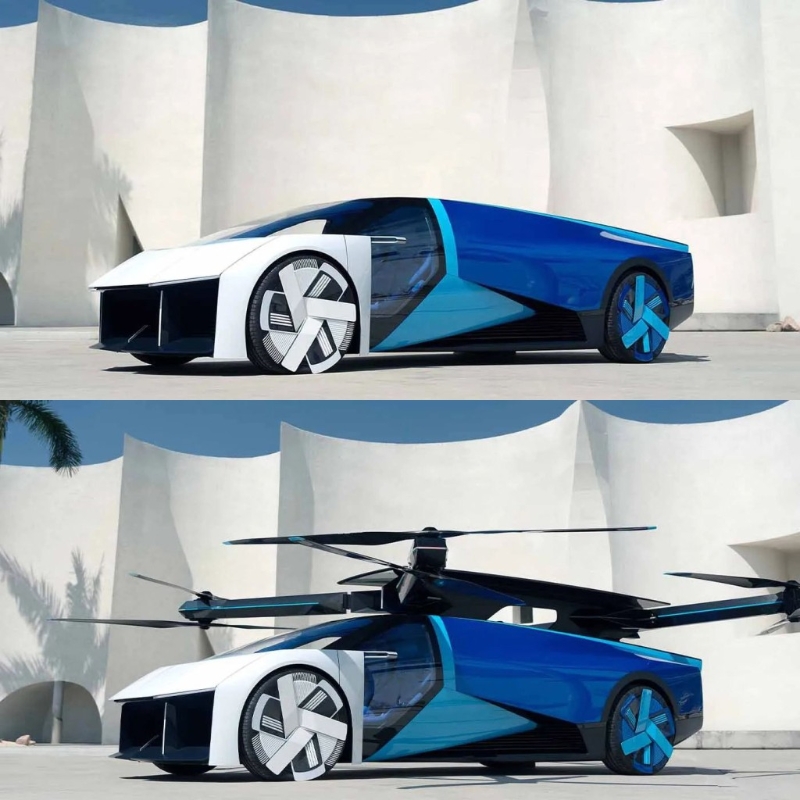 分体式飞行车另一构想是直接在车顶安装飞行器。