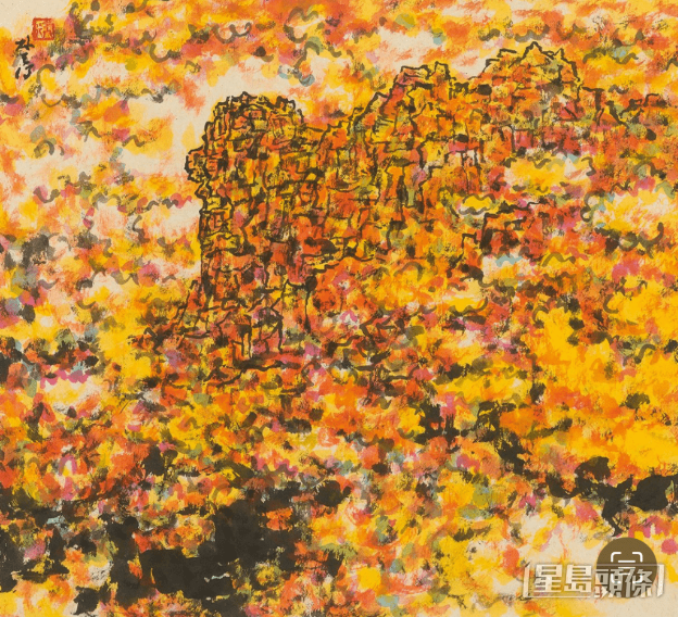 林天行作品《狮山云涌(二)》2022,水墨设色纸本,44 X 48cm 林天行作品《狮山云涌(二)》2022,水墨设色纸本,44 X 48cm