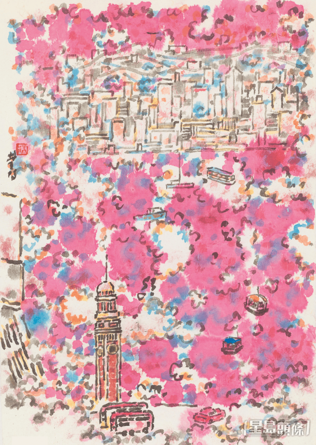 林天行作品《云朵里的钟声》2022,水墨设色纸本,59 X 41cm 林天行作品《云朵里的钟声》2022,水墨设色纸本,59 X 41cm