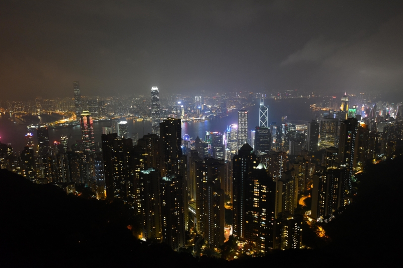 太平洋山顶俯瞰香港