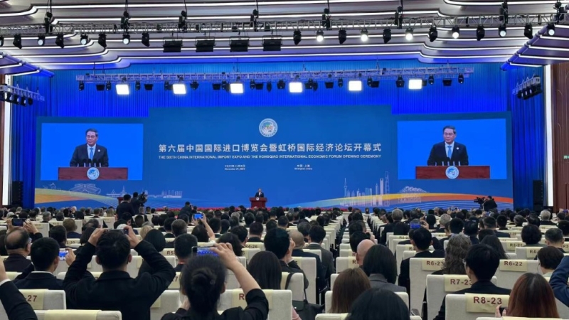 李强在进博会开幕式上发表主旨讲话。微博 李强在进博会开幕式上发表主旨讲话。微博