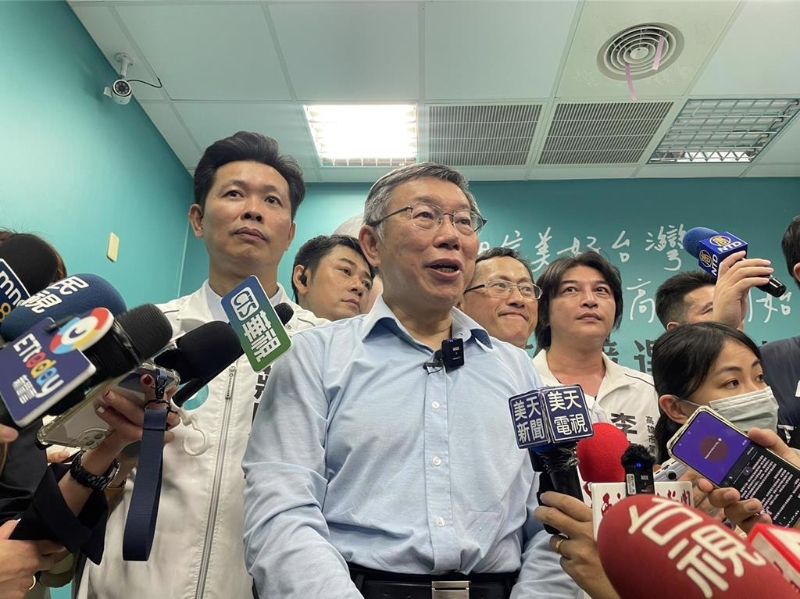 民众党2024参选人柯文哲。 民众党2024参选人柯文哲。