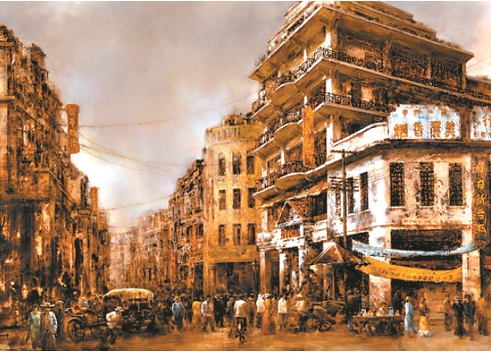 百年前广州骑楼街旧影,夜晚这里也很热闹。图片来源:《百年广州》 百年前广州骑楼街旧影,夜晚这里也很热闹。图片来源:《百年广州》