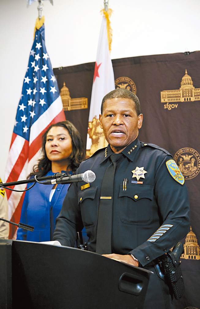 ▲旧金山警察局长施革表示需要尽可能多的警员值勤。记者彭诗乔摄