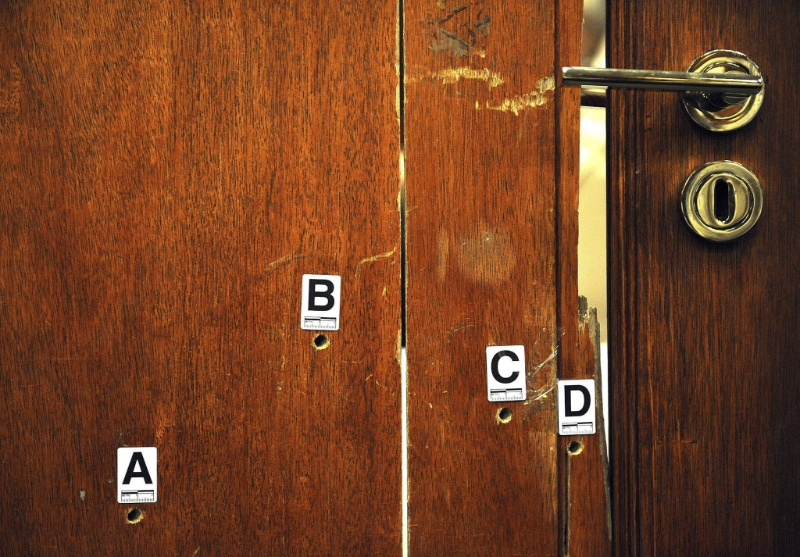 皮斯托留斯（Oscar Pistorius）向上锁的浴室门开了4枪，射死门后的女友斯藤坎普（Reeva Steenkamp）。 美联社