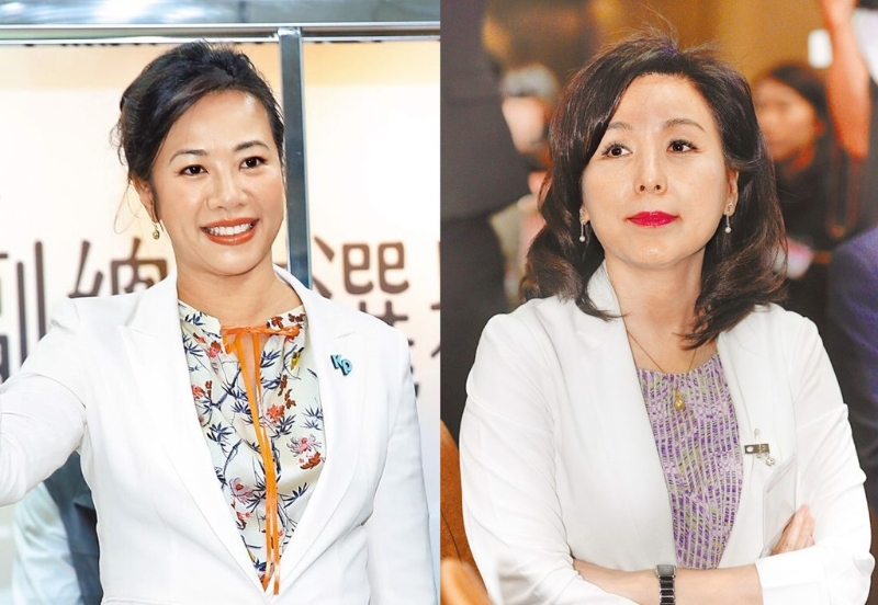 民众党找“新光公主”吴欣盈(左)担任副手,传出国民党原要找前新光金副董李纪珠(右)担任副手,但李担心会成两个女人战争。(合成图 资料照) 民众党找“新光公主”吴欣盈(左)担任副手,传出国民党原要找前新光金副董李纪珠(右)担任副手,但李担心会成两个女人战争。(合成图 资料照)