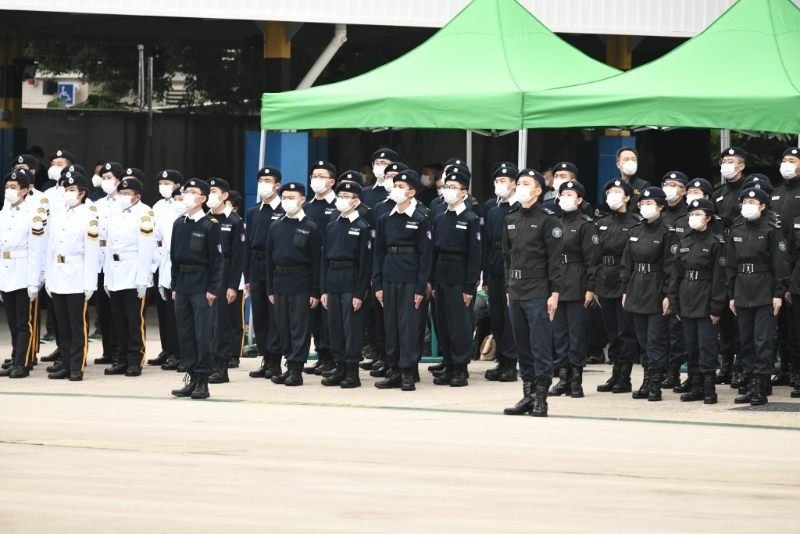 12月4日国家宪法日，入境事务学院将会举行“国家宪法日升旗仪式”。图为去年国家宪法日升旗仪式。