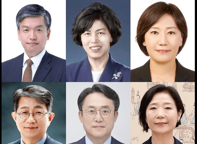 6名新内阁官员。