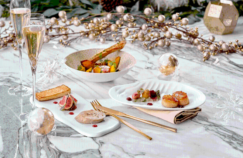 2. 中环Popinjays 香港美利酒店 六道菜庆祝晚餐 深海螯虾他他+鸡油菌香煎带子