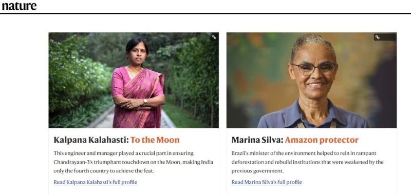 印度空间研究组织“月船3号”项目副主管卡尔帕纳·卡拉哈斯蒂(Kalpana·Kalahasti),及巴西环境部长玛丽娜·席尔瓦(Marina·Silva)。 印度空间研究组织“月船3号”项目副主管卡尔帕纳·卡拉哈斯蒂(Kalpana·Kalahasti),及巴西环境部长玛丽娜·席尔瓦(Marina·Silva)。