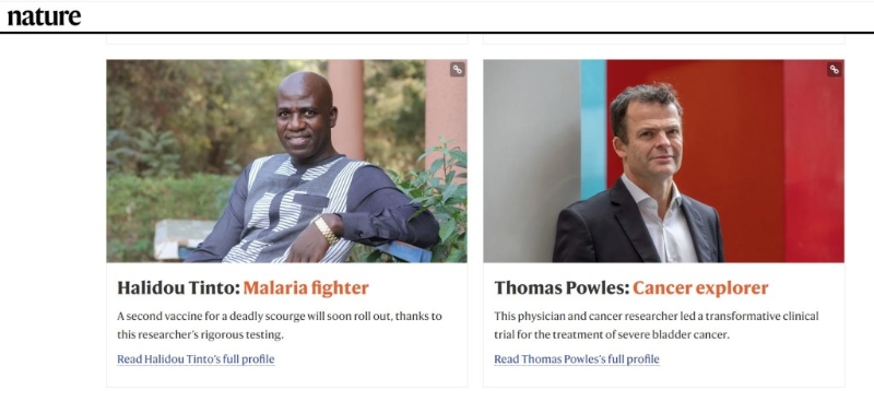 寄生虫学专家哈利杜·廷托(Halidou·Tinto);伦敦圣巴多罗买医院癌症研究员托马斯·波尔斯(Thomas·Powles) 寄生虫学专家哈利杜·廷托(Halidou·Tinto);伦敦圣巴多罗买医院癌症研究员托马斯·波尔斯(Thomas·Powles)