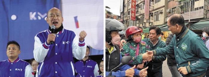 国民党不分区“立委”候选人韩国瑜(左图)、“立法院长”游锡堃(右图)。 国民党不分区“立委”候选人韩国瑜(左图)、“立法院长”游锡堃(右图)。