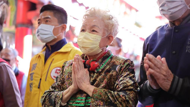 图为柯文哲的妈妈何瑞英。 图为柯文哲的妈妈何瑞英。