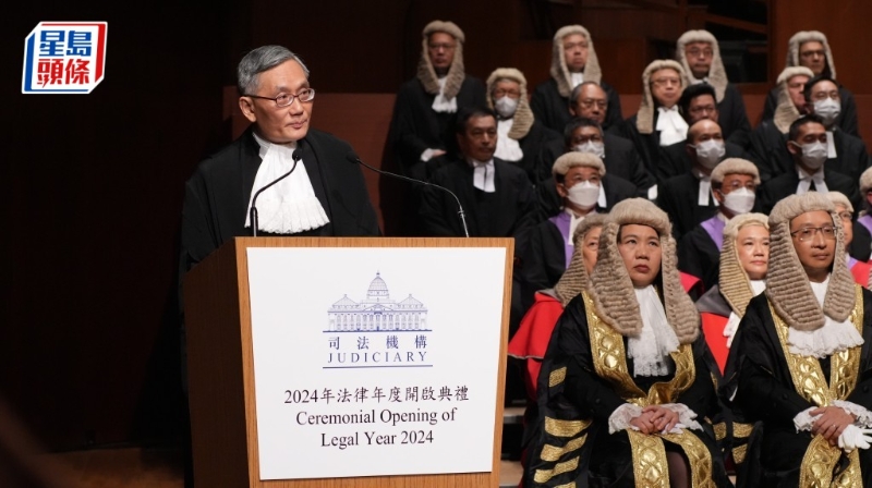 终审法院首席法官张举能在法律年度开启典礼发表演说。 刘骏轩摄 终审法院首席法官张举能在法律年度开启典礼发表演说。 刘骏轩摄