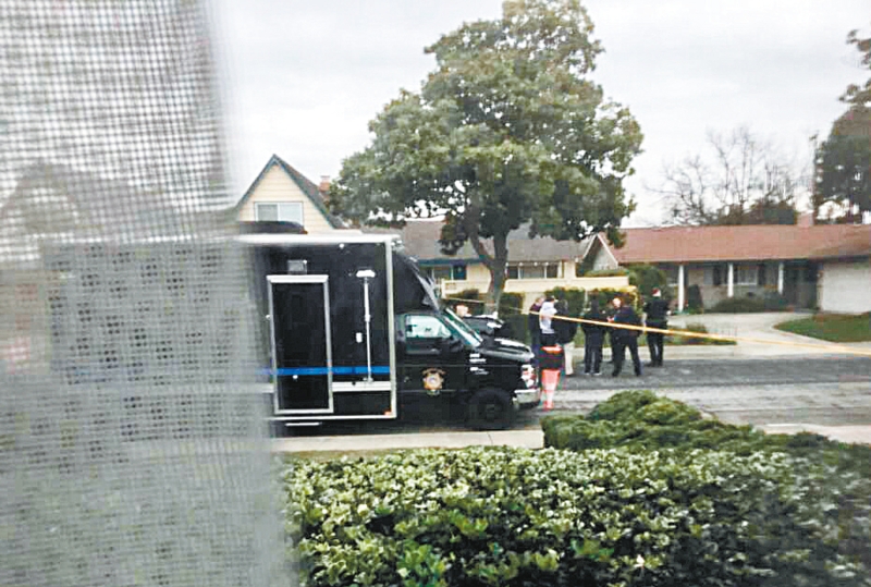 警方封锁涉嫌杀妻案现场。邻居提供 警方封锁涉嫌杀妻案现场。邻居提供