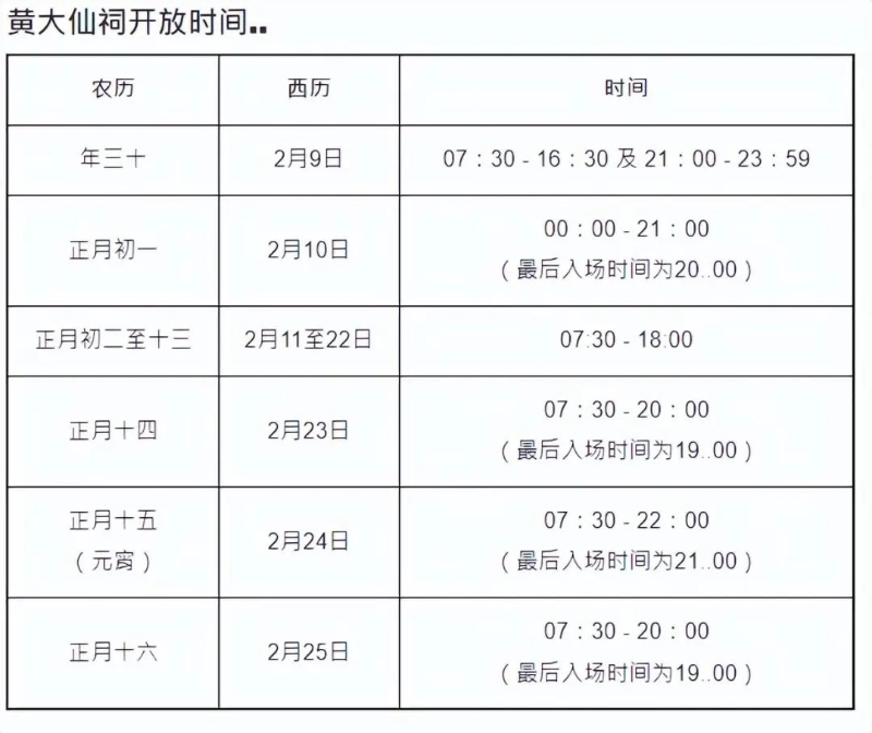黄大仙祠将开放时间 黄大仙祠将开放时间