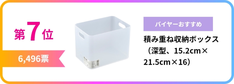 第7位 可堆叠收纳箱 (15.2cm X 21.5cm x 16cm) 第7位 可堆叠收纳箱 (15.2cm X 21.5cm x 16cm)