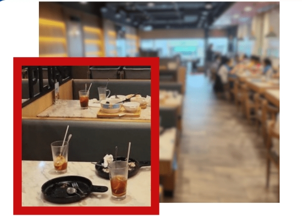 大部分餐桌仍未收拾 大部分餐桌仍未收拾