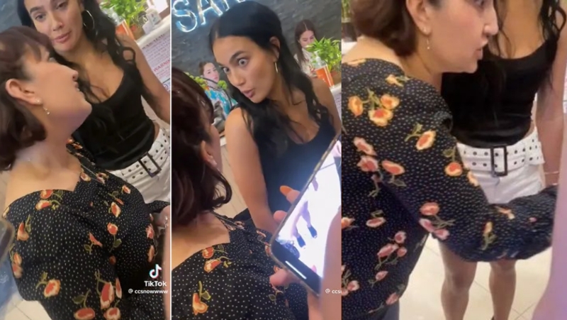 洛伦佐与年轻女生们为了穿着是否太过火辣爆发争执。 TikTok截图