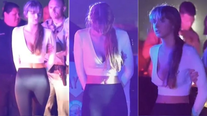 18岁的休斯超速危驾被捕,因其甜美外形和美辣衣着迷倒无数网民。 18岁的休斯超速危驾被捕,因其甜美外形和美辣衣着迷倒无数网民。