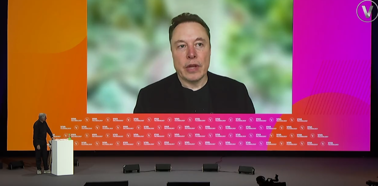 马斯克23日通过视频连线参加“欧洲科技创新展览会” 图自“欧洲科技创新展览会”社交平台账号截图 马斯克23日通过视频连线参加“欧洲科技创新展览会” 图自“欧洲科技创新展览会”社交平台账号截图