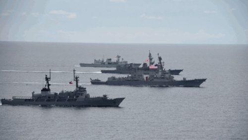 美日加菲4国海军联合演习 美日加菲4国海军联合演习