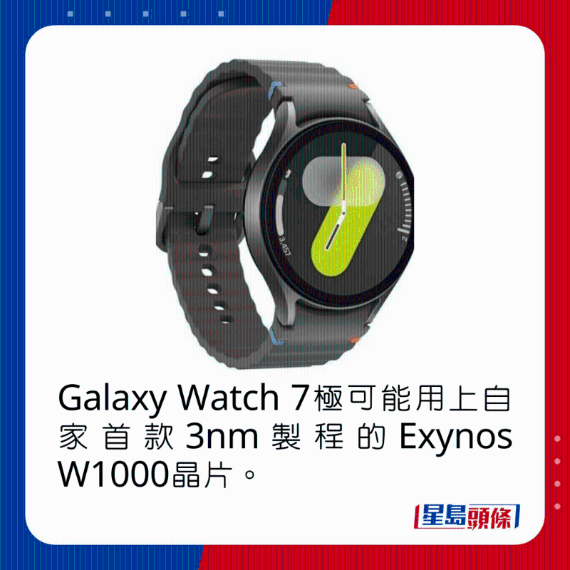 Galaxy Watch 7极可能用上自家首款3nm制程的Exynos W1000芯片。 Galaxy Watch 7极可能用上自家首款3nm制程的Exynos W1000芯片。