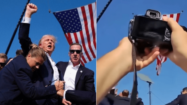 这张被网民认为是完美新闻照,甚至有商人以其作T恤图案。(微博) 这张被网民认为是完美新闻照,甚至有商人以其作T恤图案。(微博)