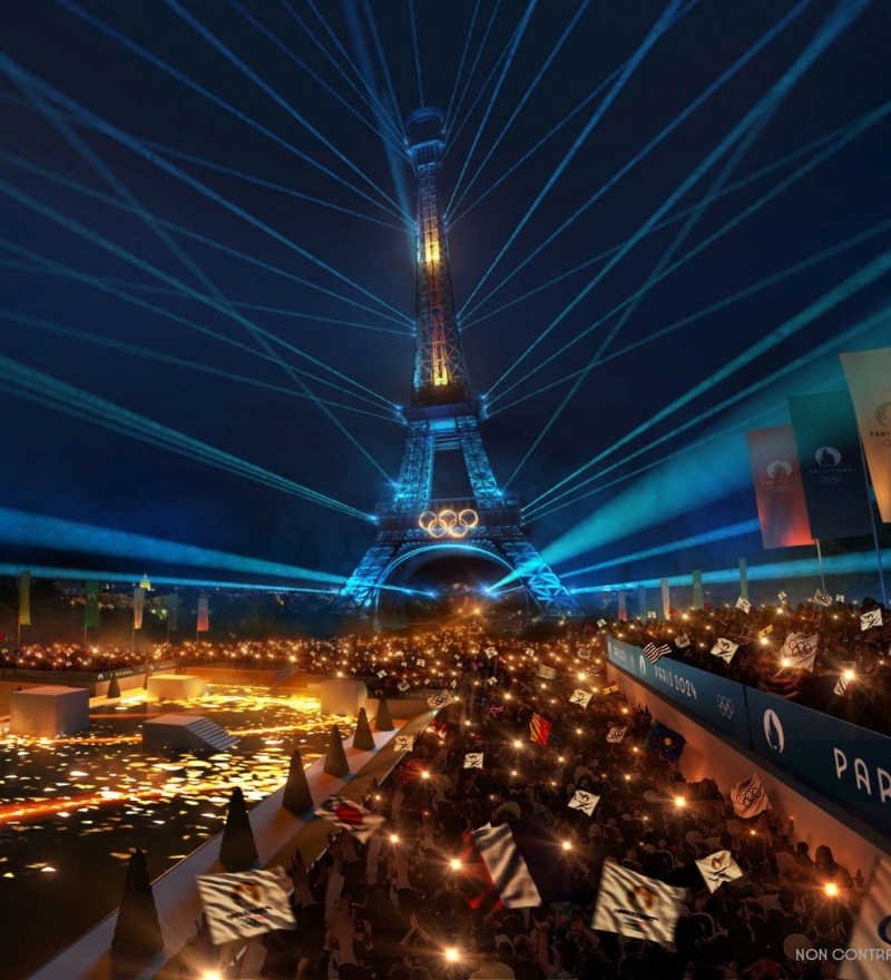 巴黎奥运会开幕式效果图。 巴黎奥运会开幕式效果图。