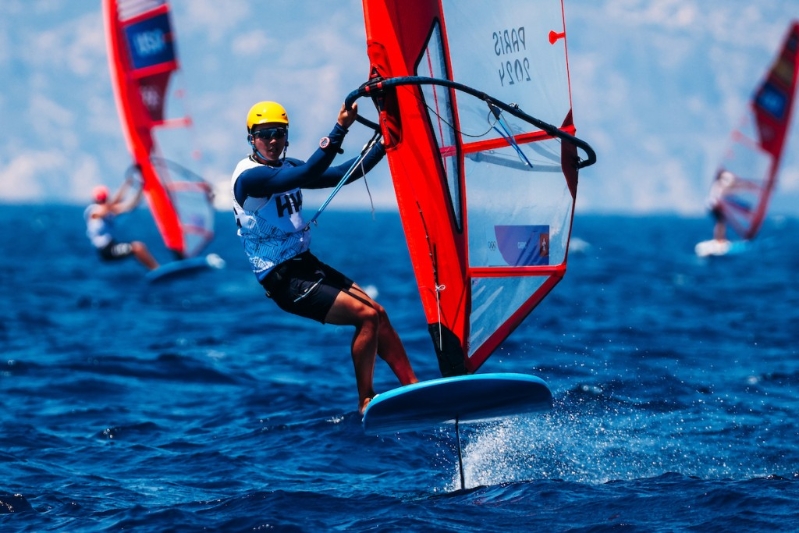 巴黎奥运滑浪风帆赛事,郑清然最终在预赛总排名13。 World Sailing 图片 巴黎奥运滑浪风帆赛事,郑清然最终在预赛总排名13。 World Sailing 图片