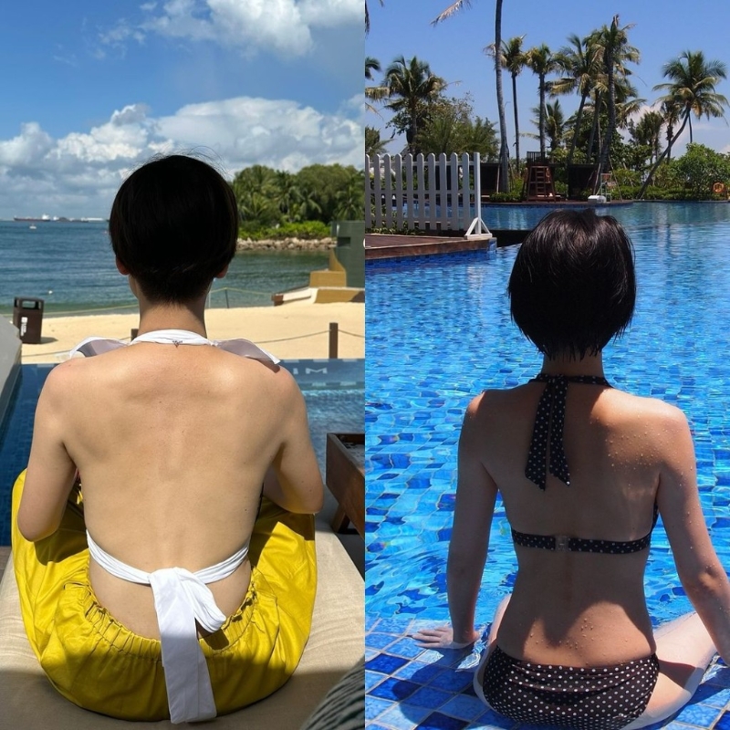 昨日(4日),江美仪在IG上发布了一张自己今年与12年前的泳装对比照。 昨日(4日),江美仪在IG上发布了一张自己今年与12年前的泳装对比照。