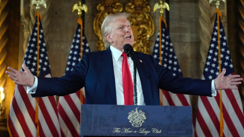 特朗普提议9月举行3场辩论。 美联社 特朗普提议9月举行3场辩论。 美联社