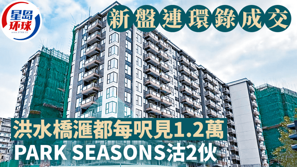 新盘连环录成交，洪水桥滙都每呎见1.2万，PARK SEASONS沽2伙 | 星岛环球网