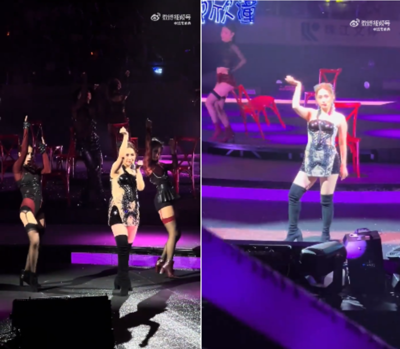 微博近日疯传一段阿娇演唱会演出的片段。 微博近日疯传一段阿娇演唱会演出的片段。