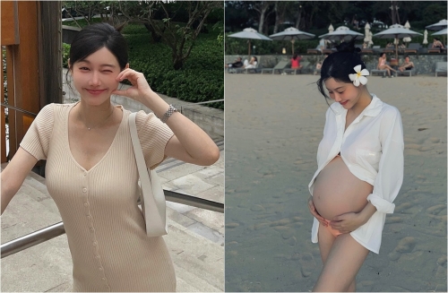 小予大方晒孕肚 小予大方晒孕肚