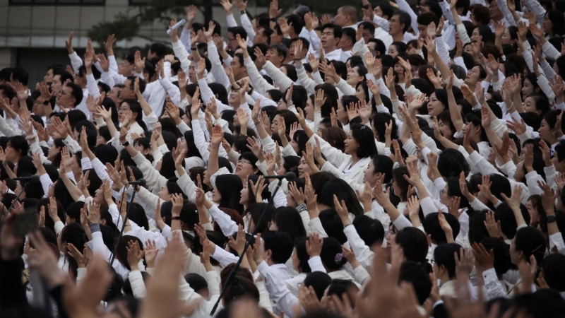 韩国基督教团体号召110万人上街反同性婚姻。 路透社 韩国基督教团体号召110万人上街反同性婚姻。 路透社