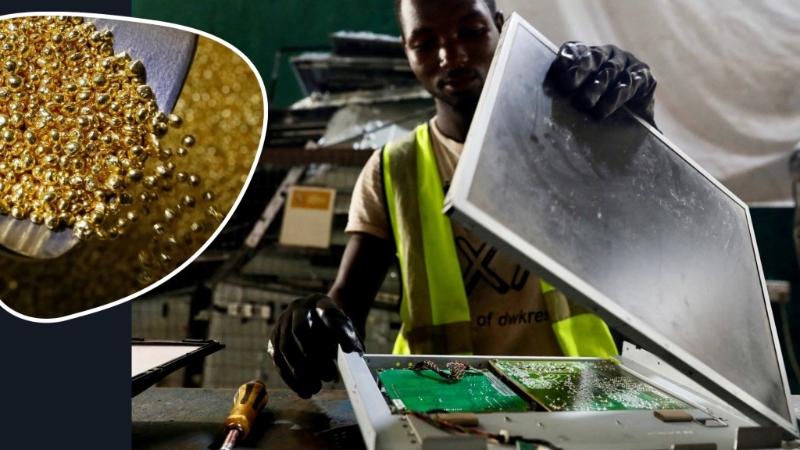 黄金是电子工业中的重要材料。 路透社 黄金是电子工业中的重要材料。 路透社